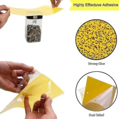 Skadedjur & Insekter-2023 - 100 Stycken Gula Dubbelsidiga Flugfällor, Dubbelsidiga Gula Fällor För Flygande Insekter - Växthus