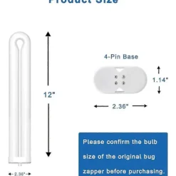 Skadedjur & Insekter-2025 BF150 Ersättningslampa Kompatibel med Flowtron BK-80D, MC9000, FC7600 och Stinger B4040 Insektsdödare, 12 tum FUL40T8/BL U-Typ Lampa för