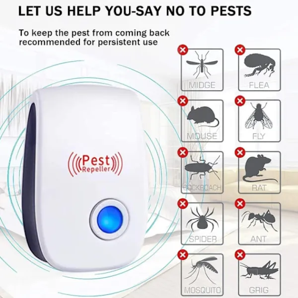 Skadedjur & Insekter-8 bitar Pest Reject Ultraljud Mus Kackerlacka Repeller Enhet