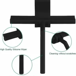 Fönsterrengöring-27 cm Silikon Duschskrapa - För Glasduschdörrar och Väggar - Med Hängkrok - Svart