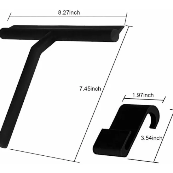 Fönsterrengöring-27 cm Silikon Duschskrapa - För Glasduschdörrar och Väggar - Med Hängkrok - Svart