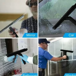 Fönsterrengöring-27 cm Silikon Duschskrapa - För Glasduschdörrar och Väggar - Med Hängkrok - Svart