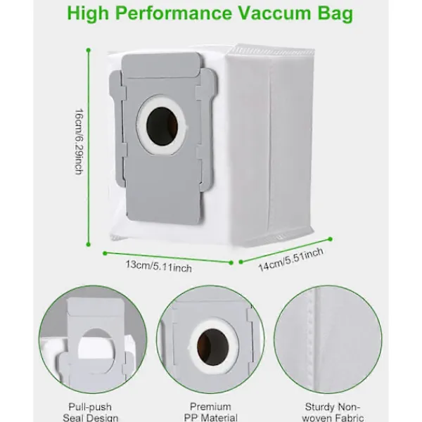 Dammsugare & Tillbehör-10 Dammsugarpåsar för iRobot Roomba i7 i7+ i3 i3+ i4 i4+ i6 i6+ j7 j7+ i8 i8+S9 S9+ E5 E6 E7 Clean Base, Ersättningsdammpåse för tillbehör