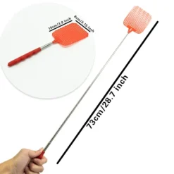 Skadedjur & Insekter-3 delar stor utdragbar flugsmällare, manuell swat skadedjursbekämpning med starkt flexibelt tåligt teleskophandtag