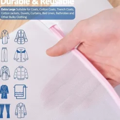 Tvättillbehör-2 delar tvättnät 90cm x 90cm Stor storlek Tvättsäck Tvätt