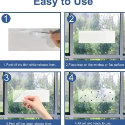 Skadedjur & Insekter-50 flugfångare med lim, transparenta fönsterremsor, 2-pack