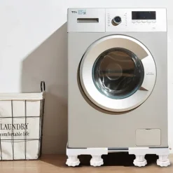 Tvättillbehör-12 Fot Tvättmaskin Bas Stativ Hållare Rack Stark Förvaring för Automatisk Tvättmaskin