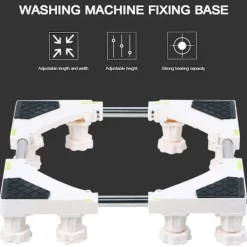 Tvättillbehör-12 Fot Tvättmaskin Bas Stativ Hållare Rack Stark Förvaring för Automatisk Tvättmaskin