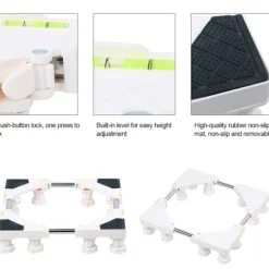 Tvättillbehör-12 Fot Tvättmaskin Bas Stativ Hållare Rack Stark Förvaring för Automatisk Tvättmaskin