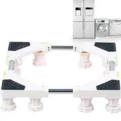 Tvättillbehör-12 Fots Tvättmaskin Bas Stativ Hållare Rack starkt lager för automatisk tvättmaskin
