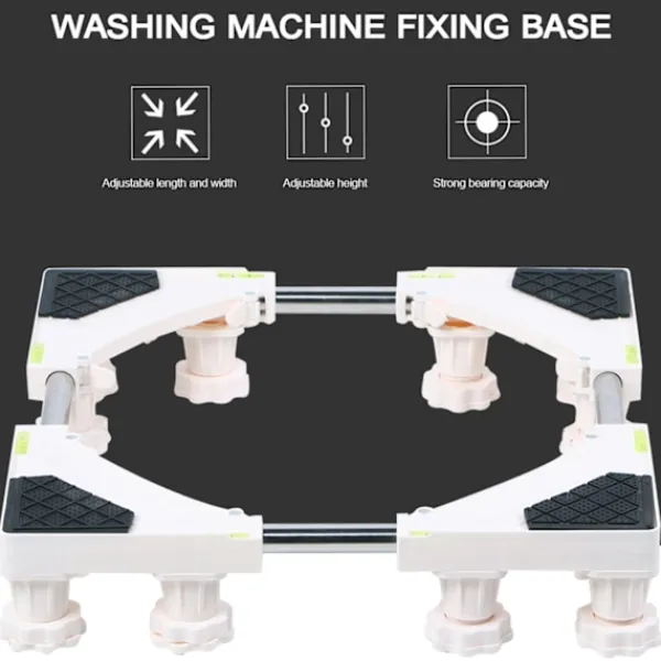 Tvättillbehör-12 Fots Tvättmaskin Bas Stativ Hållare Rack starkt lager för automatisk tvättmaskin