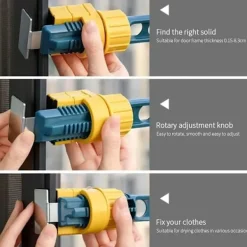 Tvättillbehör-5/6 Hål Fönster Klädhängare Klädställning BLÅ 6 HÅL 6 6 Holes-6 Holes