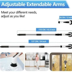 Fönsterrengöring-7 I 1 El rengöring borste fönster vägg rengöring elektrisk turbo skurborste