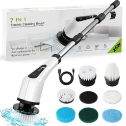 Fönsterrengöring-7 I 1 El rengöring borste fönster vägg rengöring elektrisk turbo skurborste