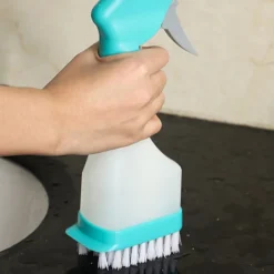 LBSS Fönsterrengöring-4 i 1 fönsterputssats med dubbelsidig svampskur/skrapa/spray/borste för badrumsglas