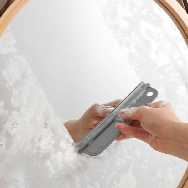 Fönsterrengöring-2 i 1 Multifunktionell Grå Glasskrapa Rengöringsborste