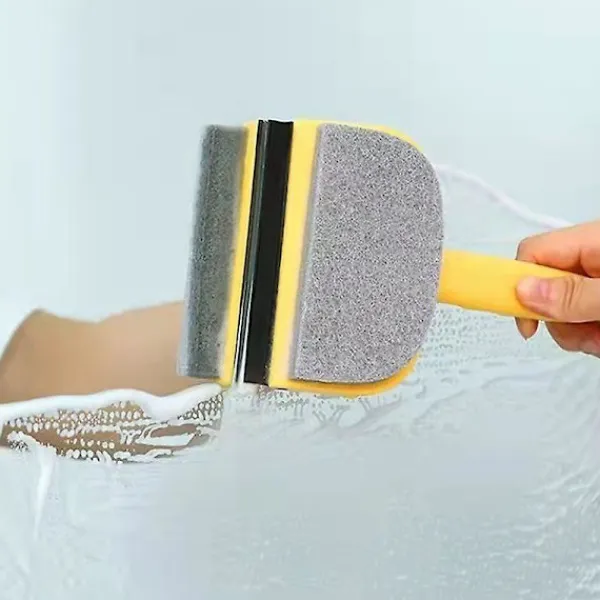 Fönsterrengöring-2 i 1 multifunktionell rengöringsglasborste gul glasrengöringstorkare 11,8*18,8*5,8cm