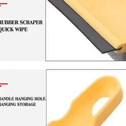 Fönsterrengöring-2 i 1 multifunktionell rengöringsglasborste gul glasrengöringstorkare 11,8*18,8*5,8cm