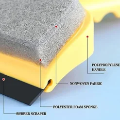Fönsterrengöring-2 i 1 multifunktionell rengöringsglasborste gul glasrengöringstorkare 11,8*18,8*5,8cm