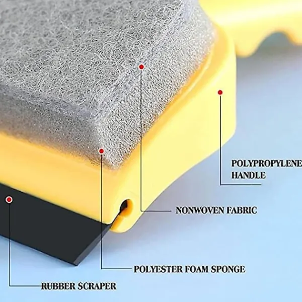 Fönsterrengöring-2 i 1 multifunktionell rengöringsglasborste gul glasrengöringstorkare 11,8*18,8*5,8cm