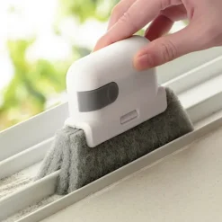 Fönsterrengöring-2 i 1 Spårrengöringsverktyg, Skjutdörr Spårrengöringsborste, Fönsterram Spårrengörare (Grå)