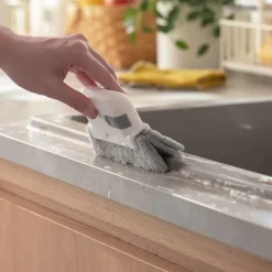 Fönsterrengöring-2 i 1 Spårrengöringsverktyg, Skjutdörr Spårrengöringsborste, Fönsterram Spårrengörare (Grå)