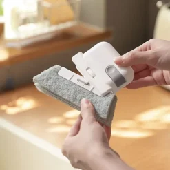 Fönsterrengöring-2 i 1 Spårrengöringsverktyg, Skjutdörr Spårrengöringsborste, Fönsterram Spårrengörare (Grå)