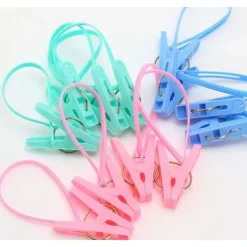 Tvättillbehör-24 Klädnypshållare, Flerfärgad Rephängande Klädstreck Vindtät Hängare Strumpa Klädtorkning Ställ Plast Klädnypor Klämmor Hängare