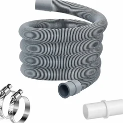 Tvättillbehör-3 m Avloppsslang för Tvättmaskin, Tvättmaskinslang, Slangförlängning, Universell Avloppsslangförlängningssats för Tvättmaskin och Diskmaskin -