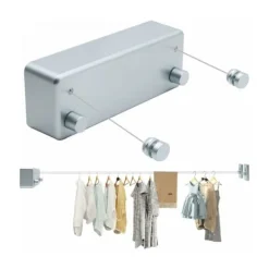 Tvättillbehör-4,2 m Utdragbar tvättlina Inomhus och utomhus Portabel Vägg Salle De Badrum