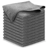 Svampar & Dukar-12 Mörkgråa Mikrofiberdukar för Rengöring Utan Ränder - 30 x 30 cm