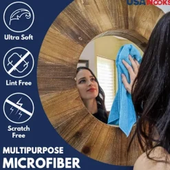 Svampar & Dukar-12 Mörkgråa Mikrofiberdukar för Rengöring Utan Ränder - 30 x 30 cm