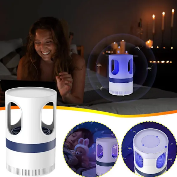 Skadedjur & Insekter-2024 Ny mygglampa hem nät rött ljus USB myggfångstlampa tyst myggfångstlampa (vit)