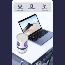 Skadedjur & Insekter-2024 Ny mygglampa hem nät rött ljus USB myggfångstlampa tyst myggfångstlampa (vit)