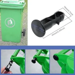 FMYSJ Soptunnor-3 Par Gångjärnsbultar Gångjärnsstift För Soptunna Lock Behållare Passar 240/120/100/60l Utomhus Sopkärl, 65mm X 18mm, Svart Plast (FMY)