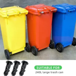 FMYSJ Soptunnor-3 Par Hjulbehållarlock Gångjärnstappar, 67mm X 31mm Svart Plast Passar För 240l Hushålls Hjulbehållare (FMY)