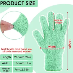 Rengöringsmedel-1 par mikrofiberdammhandskar, återanvändbara tvättbara rengöringshandskar vantar för växter hushållsrengöring bil persienner lampor