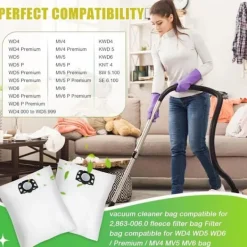 Dammsugare & Tillbehör-10 påsar för Kärcher WD4 WD5 WD6 MV4 MV5 MV6 dammsugare - FX-