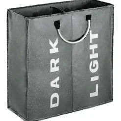 Tvättillbehör-3 sektioner stor tvättkorg, tvättväska hopfällbar, hopfällbar tygklädsorteringsförvaringsväska med bärhandtag för smutsiga kläder