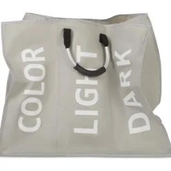 Tvättillbehör-3 sektioner tvättkorg hopfällbar väska hopfällbar tygkorg bärbar förvaringsbehållare