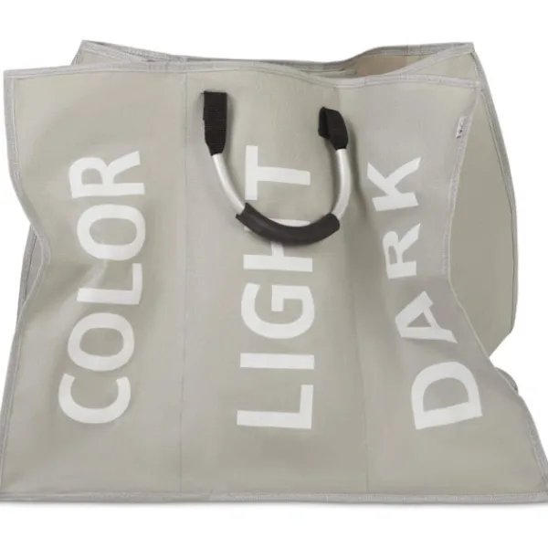 Tvättillbehör-3 sektioner tvättkorg hopfällbar väska hopfällbar tygkorg bärbar förvaringsbehållare