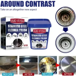 AcserGery Rengöringsmedel-2025 Senaste Modell Jue-Fish Rengöringskräm i Rostfritt Stål, Köksdekontamineringsmedel för Grytrost, Grytbotten, Spishäll Rengöring av Svarta Beläggningar | Fyndiq