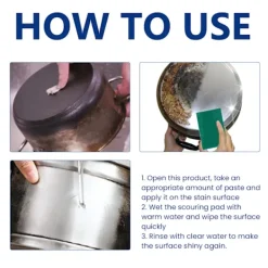 AcserGery Rengöringsmedel-2025 Senaste Modell Rengöringskräm i Rostfritt Stål Kök Köksapparater Spiskåpa Rengöringskräm för Tunga Oljor Rengöringskräm för Rost