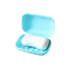 NICEGOU Rengöringsmedel-1 st 11,5*7,5*4 cm och 1 st 7*7*4 cm rosa tvålkopp, tvålförvaring för resor och utomhusaktiviteter