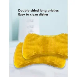 Svampar & Dukar-1 st - Livsmedelsklassad Anti-Rep-Silikon Svamp för Köksdiskmaskin, Barnens Tallrik, Grönsaker, Frukt, Diskbänk, Tvätta Händerna Slumpmässigt