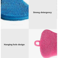 Svampar & Dukar-1 st - Livsmedelsklassad Anti-Rep-Silikon Svamp för Köksdiskmaskin, Barnens Tallrik, Grönsaker, Frukt, Diskbänk, Tvätta Händerna Slumpmässigt