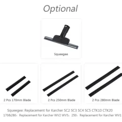 Fönsterrengöring-2 st 280 mm Fönstertvätt Ersättningsblad Fönsterrengöringsblad Gummiskrapa Tillbehör Påfyllning Ersättning för Karcher WV2 WV5