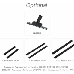 Fönsterrengöring-2 st 280 mm Fönstertvätt Ersättningsblad Fönsterrengöringsblad Gummiskrapa Tillbehör Påfyllning Ersättning för Karcher WV2 WV5