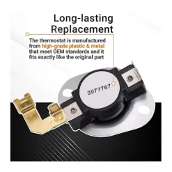 Torktumlare-2 st 3977767 Torktumlare Termostat Ersättningsdel - Lätt att installera - Ersätter 3399693 Wp3977767 Wp39