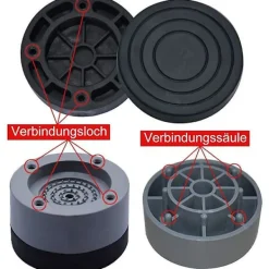 Tvättillbehör-4 st Anti-vibrationsdynor Universal Tvättmaskin Anti-vibrationsdynor Fot Stabilisator Sockel För Tvättmaskin Kylskåp